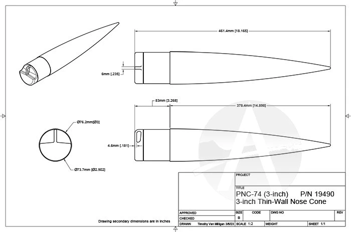 PNC-74A (For 3.0" Thin Wall Tubes) 2 PNC-74A (For 3.0" Thin Wall Tubes) - Image 2